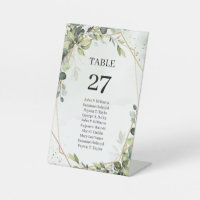 Boho greenery eucalyptus foliage Table Number