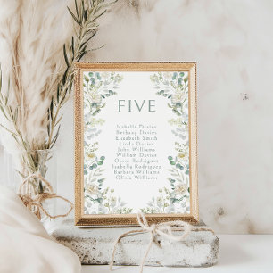 Boho Greenery Eucalyptus Wedding Table Numbers