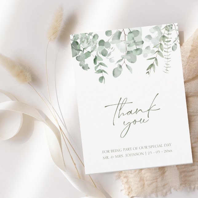 Boho Greenery Eucalyptus Wedding Thank You (Creator Uploaded)