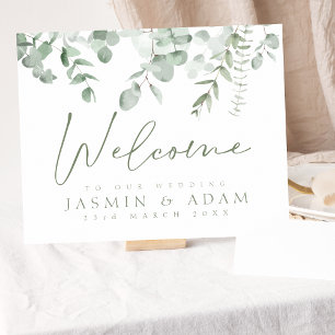 Boho Greenery Eucalyptus Wedding Welcome Poster