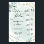 Boho Greenery Faux Gold Frame Wedding Timeline Poster<br><div class="desc">Boho Greenery Faux Gold Frame Wedding Timeline SIgn Poster,  Contact me for matching items or for customisation,  Blush Roses ©</div>
