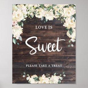 Boho greenery foliage roses love is sweet sign