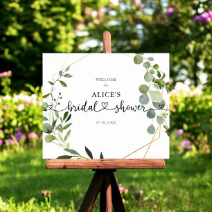 Boho Greenery Heart Bridal Shower Welcome Sign