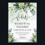 Boho greenery succulent floral foliage vow renewal invitation<br><div class="desc">Boho greenery succulent floral foliage vow renewal engagement party invitation,  Contact me for matching items or for customisation,  Blush Roses ©</div>