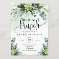Boho greenery succulent foliage bridal brunch
