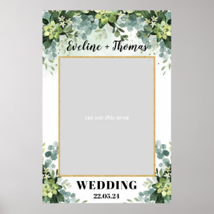 Boho greenery succulent wedding photo prop poster