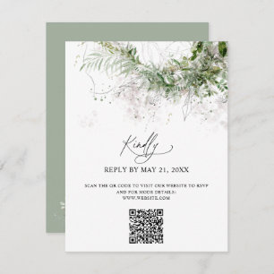 Boho Greenery Wedding Online RSVP Enclosure Card