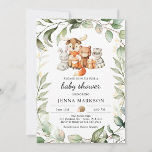 Boho Greenery Woodland Baby Shower Invitation