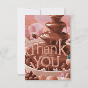 Boho Greeting Chocolate thank you card 