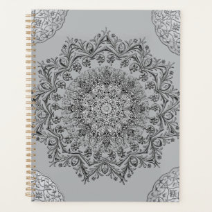 Boho Grey Mandala Aesthetic Daily Planner