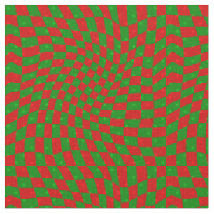 boho groovy christmas chequerboard swirly 1960s fabric