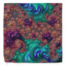 Boho Groovy Colourful Jewel Tone Abstract Fractal