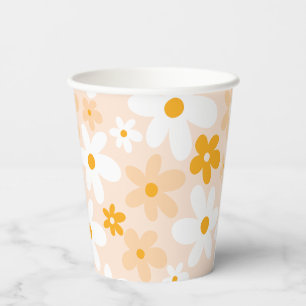 Boho Groovy Daisy Party Paper Cups