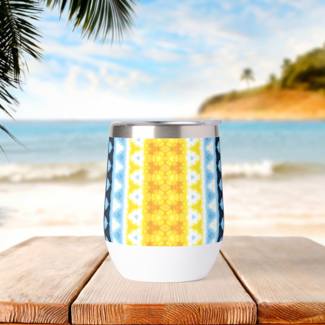 Boho Groovy Geometric Abstract AroAce Pride Flag (Beach)