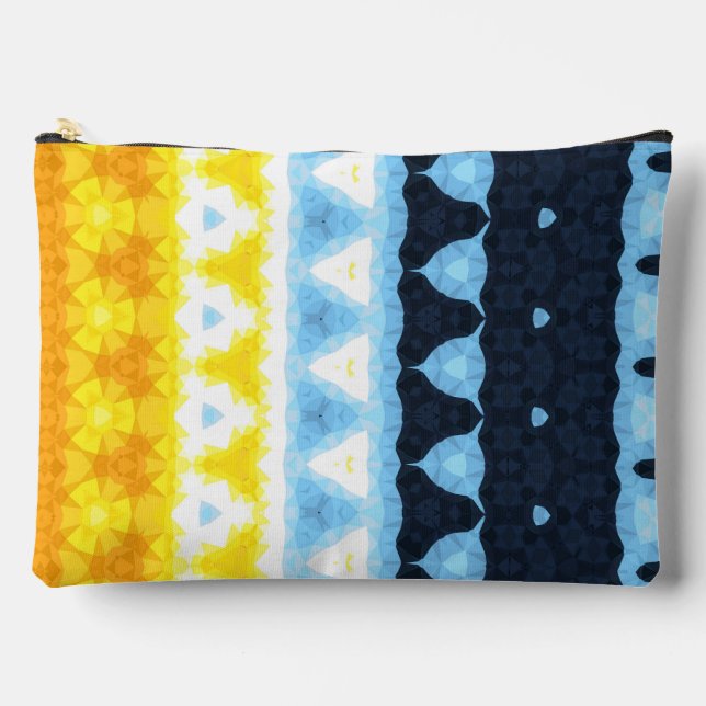 Boho Groovy Geometric Abstract AroAce Pride Flag Accessory Pouch (Front)