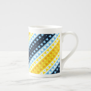 Boho Groovy Geometric Abstract AroAce Pride Flag Bone China Mug