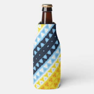 Boho Groovy Geometric Abstract AroAce Pride Flag Bottle Cooler