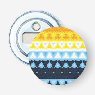 Boho Groovy Geometric Abstract AroAce Pride Flag Bottle Opener