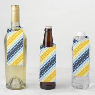 Boho Groovy Geometric Abstract AroAce Pride Flag Bottle Tag