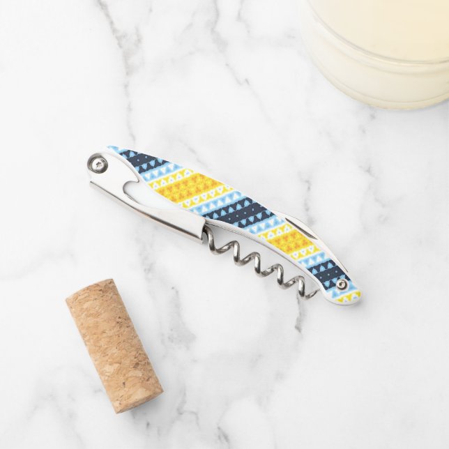 Boho Groovy Geometric Abstract AroAce Pride Flag Corkscrew (Front)