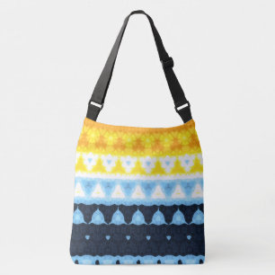 Boho Groovy Geometric Abstract AroAce Pride Flag Crossbody Bag