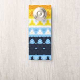 Boho Groovy Geometric Abstract AroAce Pride Flag Door Hanger