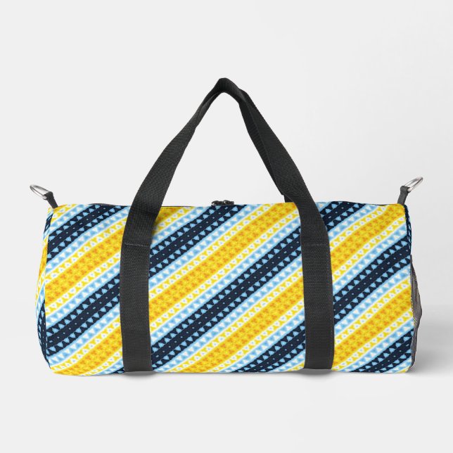 Boho Groovy Geometric Abstract AroAce Pride Flag Duffle Bag (Front)