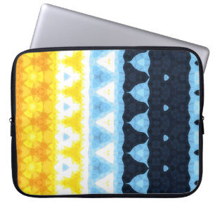 Boho Groovy Geometric Abstract AroAce Pride Flag Laptop Sleeve