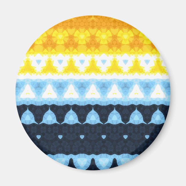 Boho Groovy Geometric Abstract AroAce Pride Flag Magnet (Front)