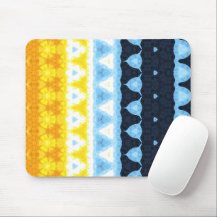 Boho Groovy Geometric Abstract AroAce Pride Flag Mouse Mat
