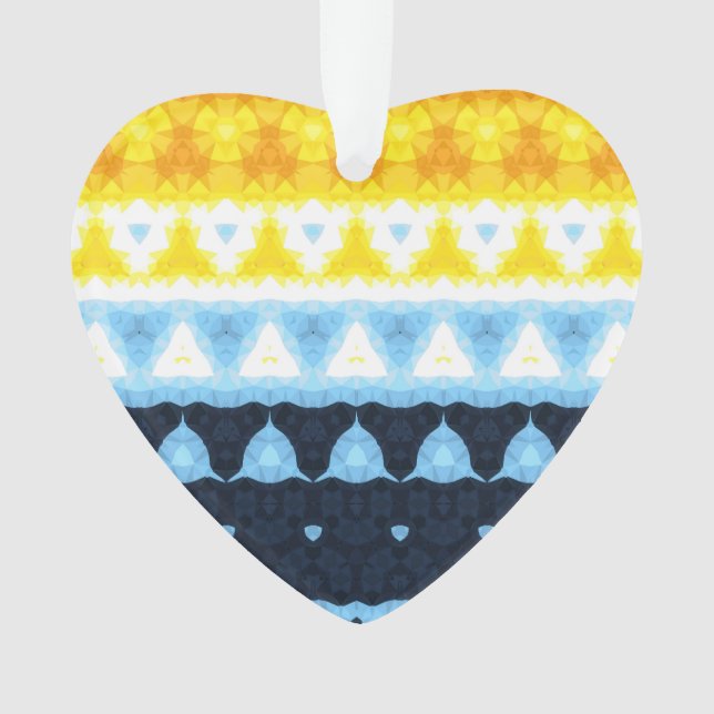 Boho Groovy Geometric Abstract AroAce Pride Flag Ornament (Front)