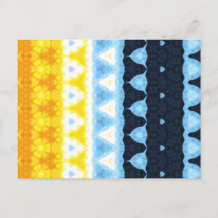 Boho Groovy Geometric Abstract AroAce Pride Flag Postcard