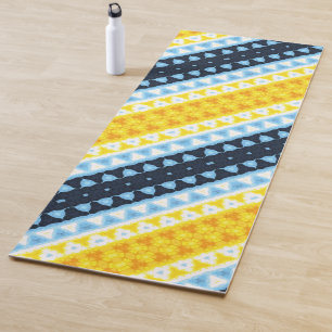 Boho Groovy Geometric Abstract AroAce Pride Flag Yoga Mat