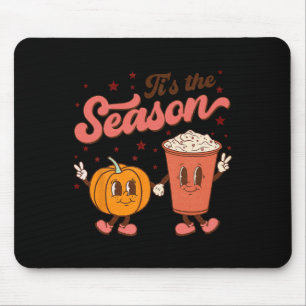 Boho Groovy Tis The Season Cute Pumpkin Spice Fall Mouse Mat