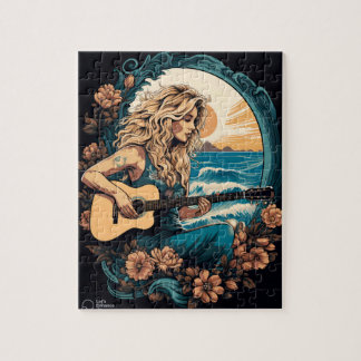 Boho Guitar Jigsaw Puzzle