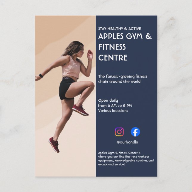 Boho Gym / Personal Trainer Marketing Postcard (Front)