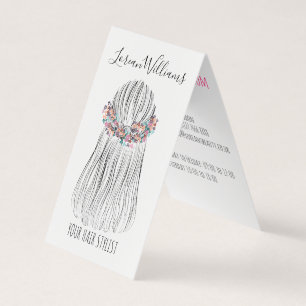  Boho Hair Stylist Flower Crown Wedding Hairstyle Business Card