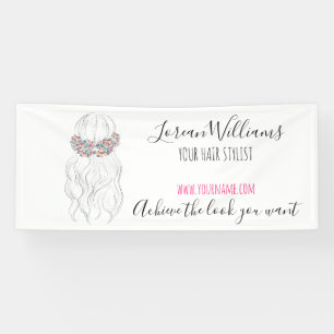 Boho Hair Wedding Hairdresser Floral Romantic Banner