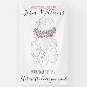 Boho Hair Wedding Hairdresser Floral Romantic Banner