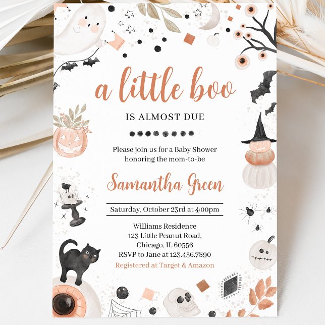 Boho Halloween Baby Shower Invitation (Creator Uploaded)