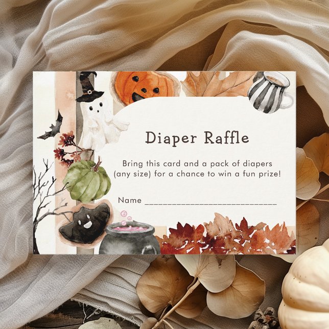 Boho Halloween Ghost Pumpkin Diaper Raffle Enclosure Card (Creator Uploaded)