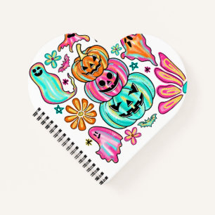 Boho Halloween Pumpkin Ghost Notebook