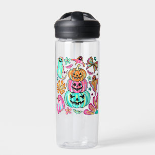 Boho Halloween Pumpkin Ghost Water Bottle