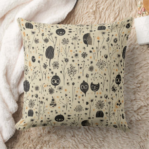 Boho Halloween Seamless Pattern Cushion