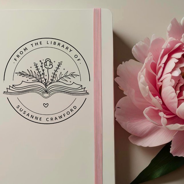 Boho Hand-Drawn Custom "From The Library Of"  Self-inking Stamp (Creator Uploaded)