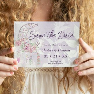 Boho Handfasting Moon Phase Dreamcatcher Save The Date