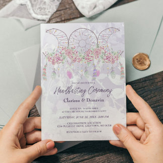 Boho Handfasting Triple Moon Dreamcatcher Invitation
