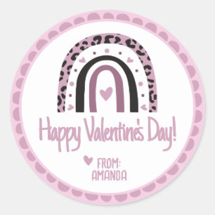 Boho Happy Valentine's Day Classic Round Sticker