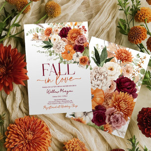 Boho Harvest Fall In Love Bridal Shower Invitation