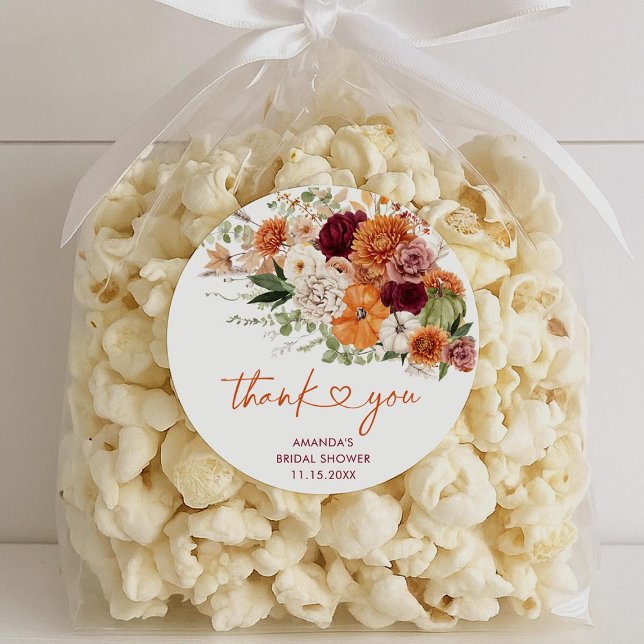 Boho Harvest Fall In Love Bridal Shower Stickers (Creator Uploaded)